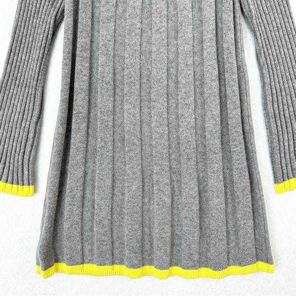 Anthropologie Sweater Dress Womens Small Gray Yellow Rib Knit Bell Sleeves - Picture 8 of 13